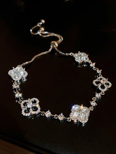 Adjustable Geometric Rhine Stones Shiny Bracelet Accessories