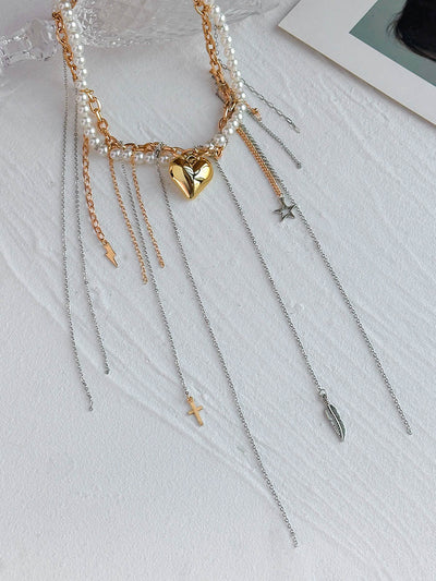 Chains Geometric Tasseled Necklaces Accessories