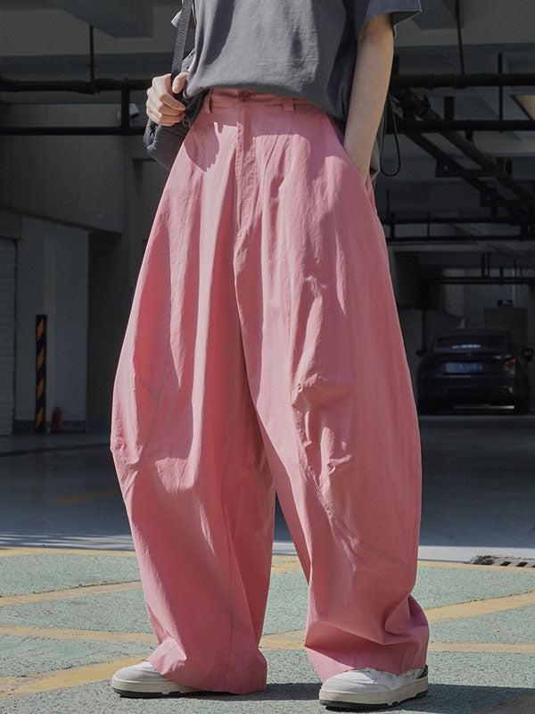 Loose Wide Leg Solid Color Split-Joint Casual Pants Bottoms Trousers