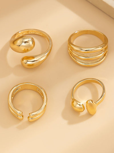 Geometric Solid Color Rings Accessories