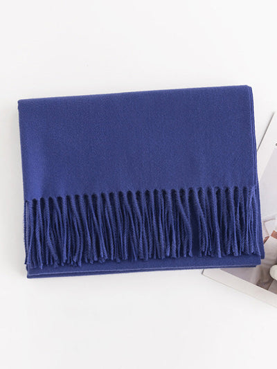 Keep Warm Solid Color Tasseled Shawl&Scarf