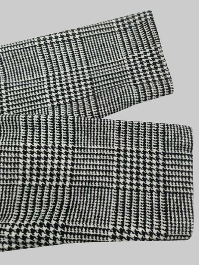 Long Sleeves Loose Asymmetric Houndstooth Plaid Stand Collar Jackets Outerwear