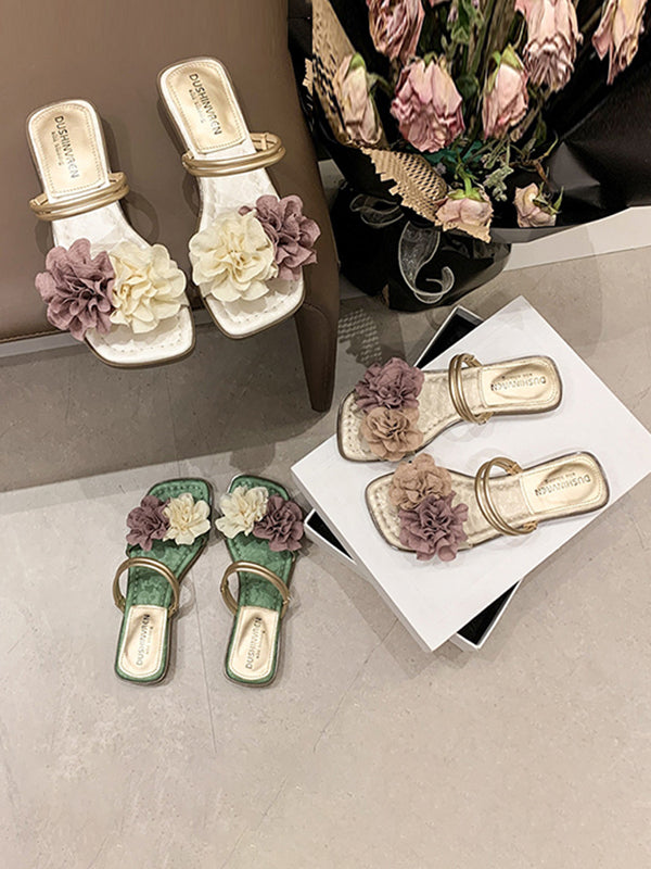 Flower Shape Open Toe Split-Joint Sandals