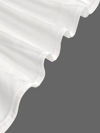 Long Sleeves Loose Flower Print Pleated Pockets One-shoulder Jumpsuits