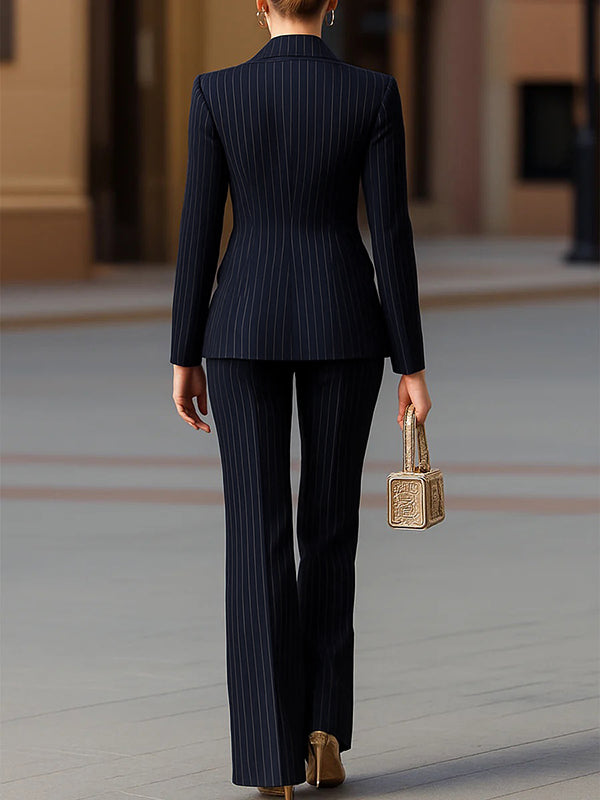 Loose Wide Leg Striped Pants Suits Bottoms Trousers