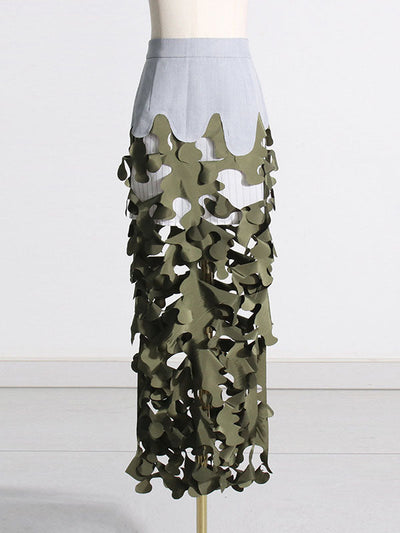 High Waisted Loose Asymmetric Split-Joint Split-Side Zipper Skirts Bottoms