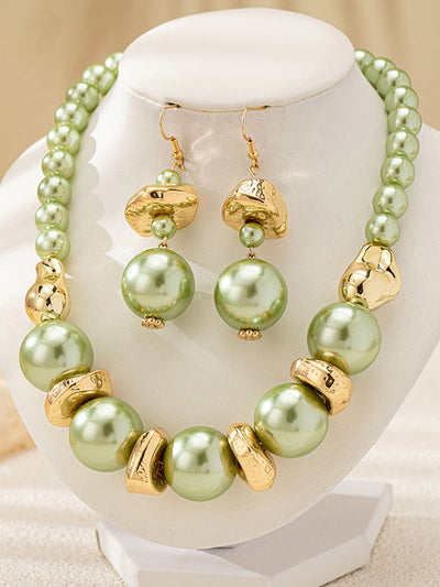 Contrast Color Geometric Drop Earrings Necklaces Accessories