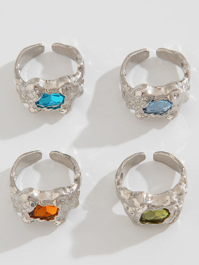 Geometric Rhine Stones Rings Accessories
