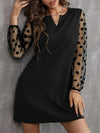 A-Line High Waisted See-Through Split-Joint Round-Neck Mini Dresses