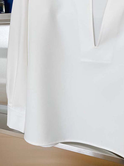 Long Sleeves Loose Solid Color Lapel Blouses