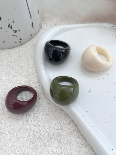 Geometric Solid Color Rings Accessories