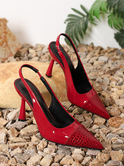 Pointed-Toe Split-Joint Pumps Slider Sandals