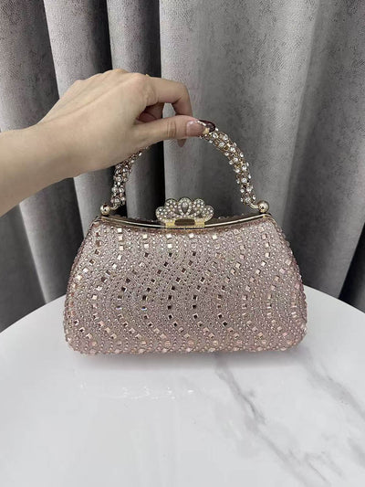 Lock Rhine Stones Shiny Evening Bags & Clutches Mini Bags