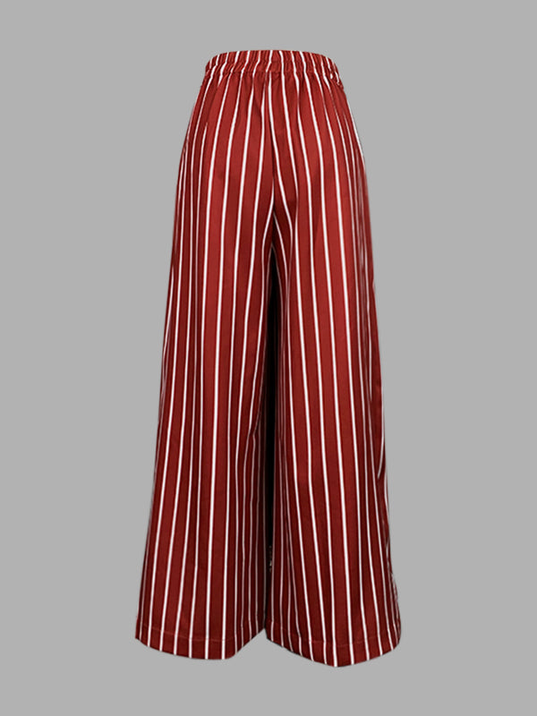 Loose Wide Leg Striped Casual Pants Bottoms Trousers