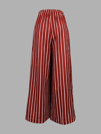Loose Wide Leg Striped Casual Pants Bottoms Trousers