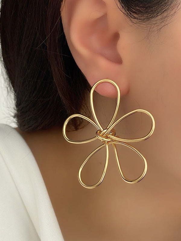 Flower Shape Geometric Earrings Accessories