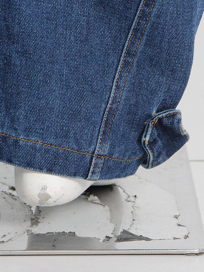 Original Wide Leg Loose Split-Joint With Big Pockets Jean Pants Bottoms