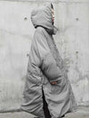 Super Loose Quilted Split-side With-hat Outwear Outerwear Long Coat