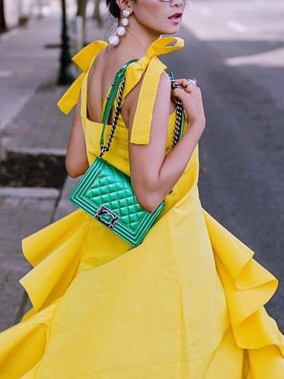 High-Low Irregularity Tied Tube Blouses&Shirts Tops