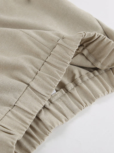 Loose Hollow Split-Joint Halter-Neck Vest + Elasticity High Waisted Pants Trousers Two Pieces Set