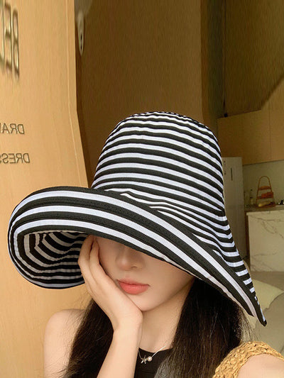 Split-Joint Striped Sun Hat