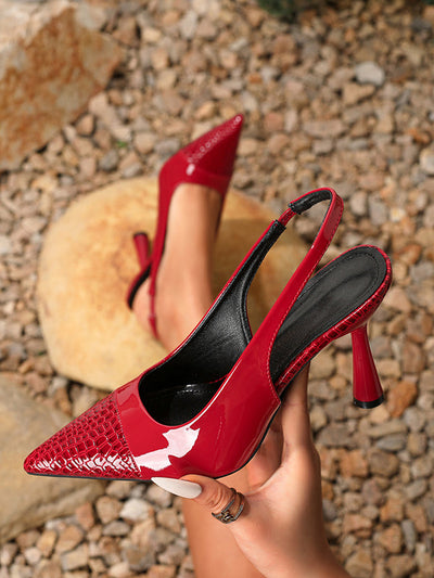 Pointed-Toe Split-Joint Pumps Slider Sandals