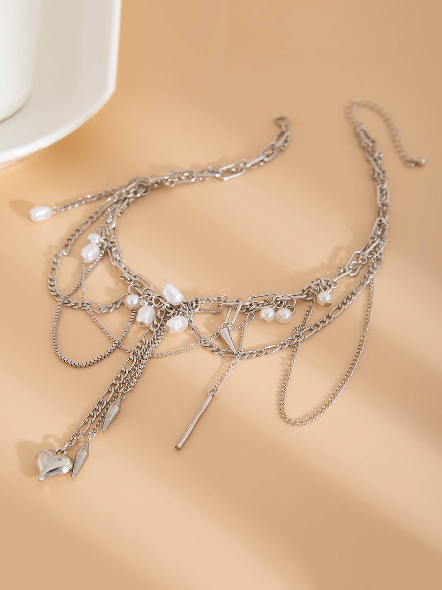 Chains Geometric Tasseled Necklaces Accessories
