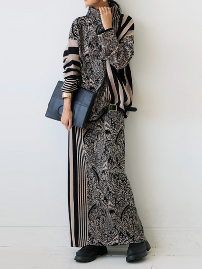 Column Striped Knitting Skirts Bottoms