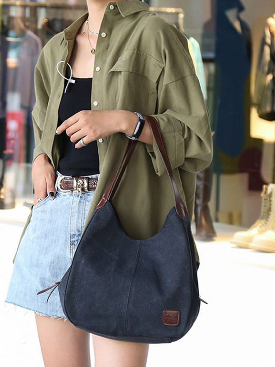 Casual Solid Color Shoulder Bag