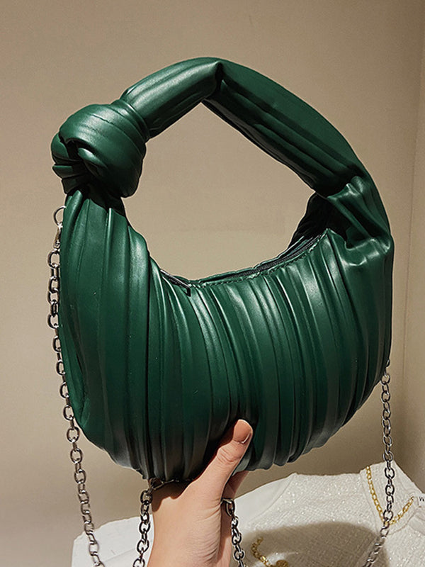 Pleated Split-Joint Zipper Bags Accessories Handbags Shoulder Bags