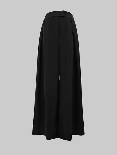 High Waisted Loose Pleated Solid Color Pants