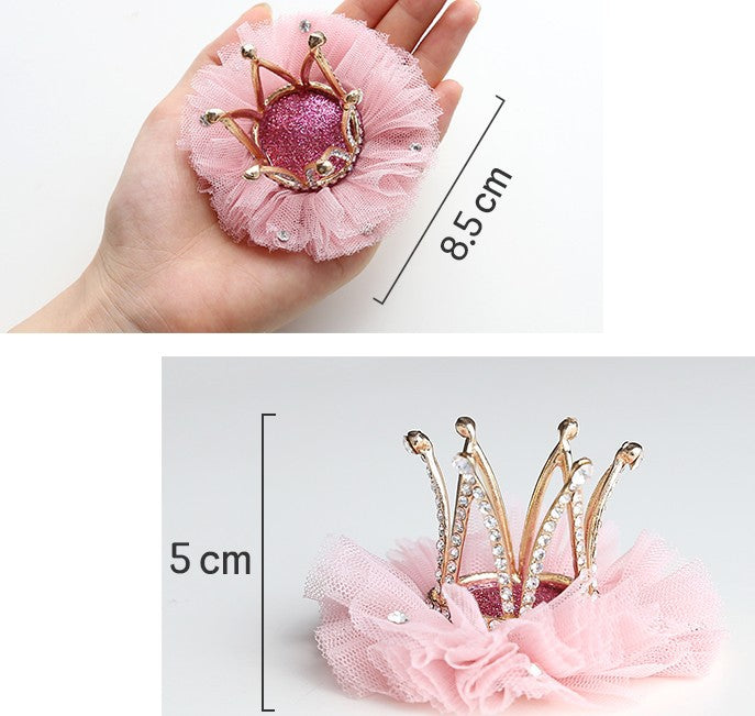 fashion crown gauze epoxy inlay rhinestones hair clip hair band 1 piece