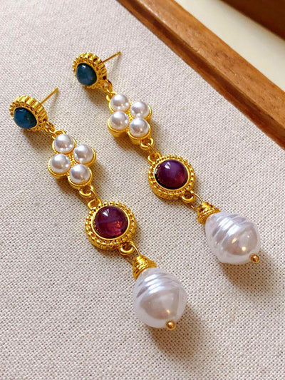 Geometric Tasseled Drop Earrings