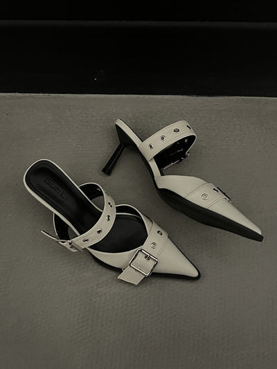 Buckle Pointed-Toe Pumps