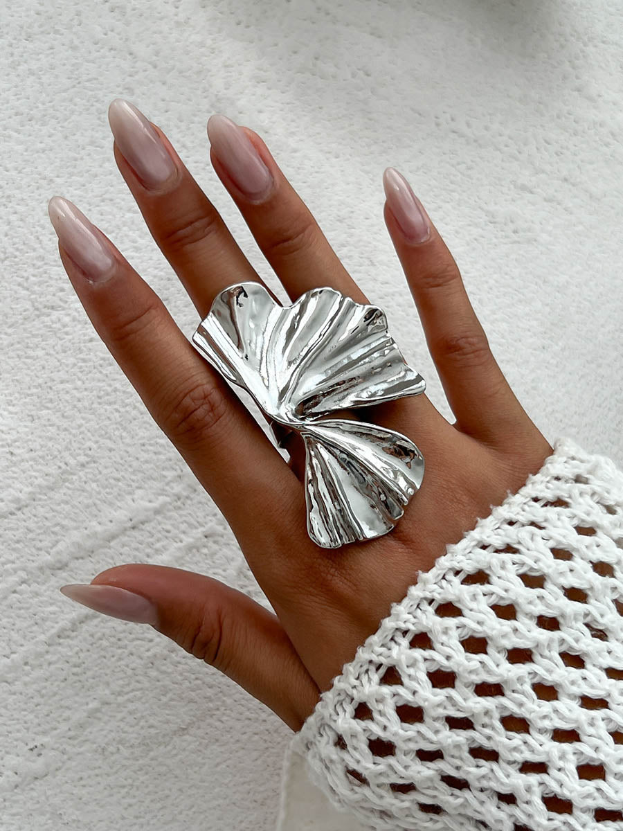 Irregularity Geometric Pleated Rings Accessories