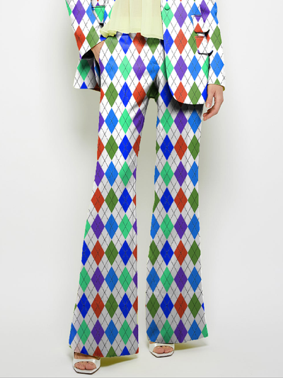 Loose Wide Leg Pockets Printed Pants Suit Pants Trousers
