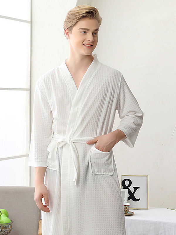 Comfortable Solid Bandage Thin Pajama Robe