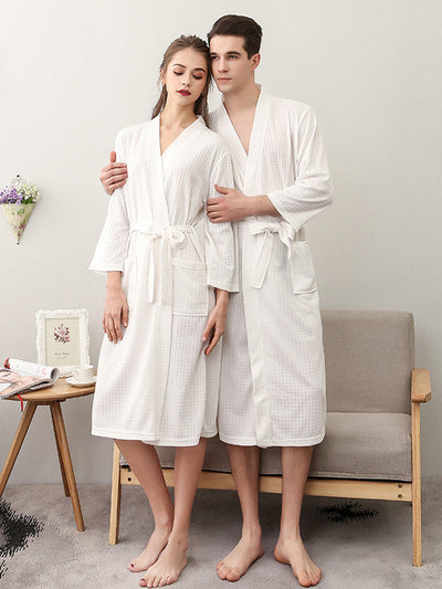 Comfortable Solid Bandage Thin Pajama Robe