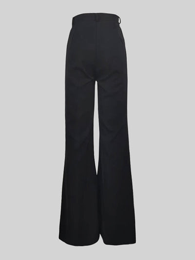 Loose Wide Leg High-Waisted Solid Color Pants Trousers