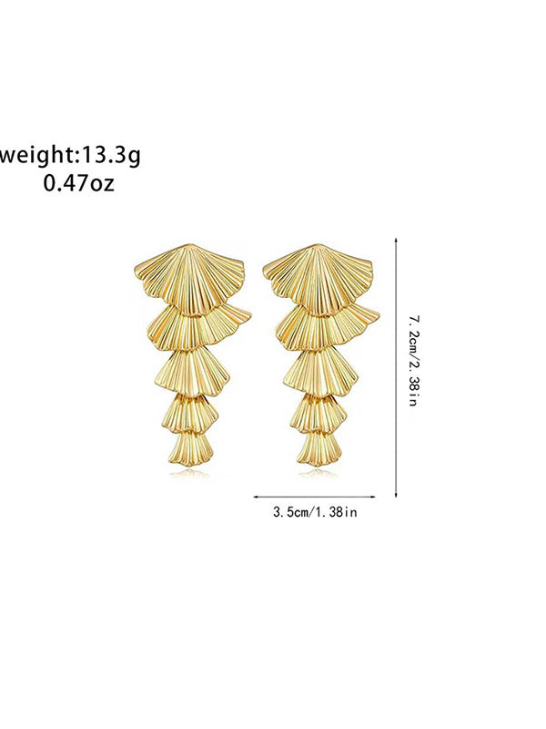 Geometric Tasseled Drop Earrings