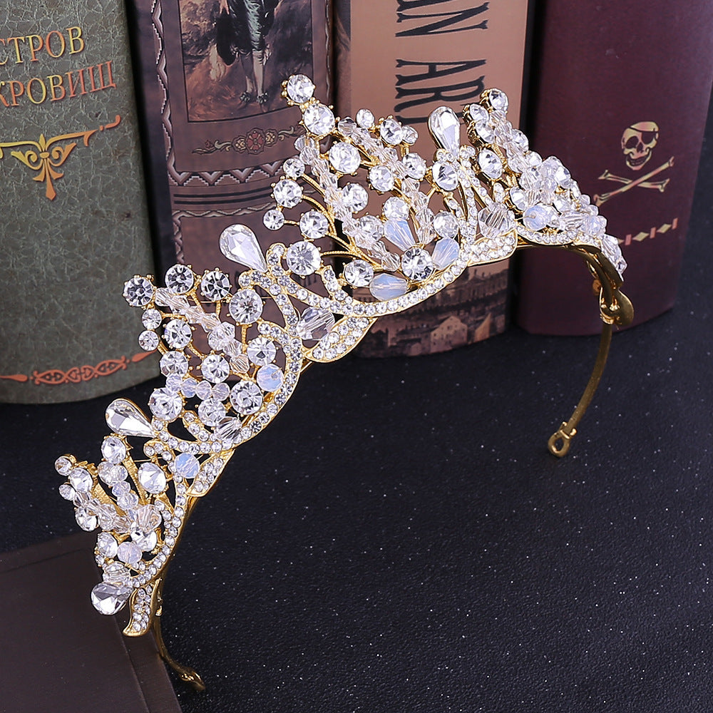 fashion crown flower alloy rhinestone crown 1 piece