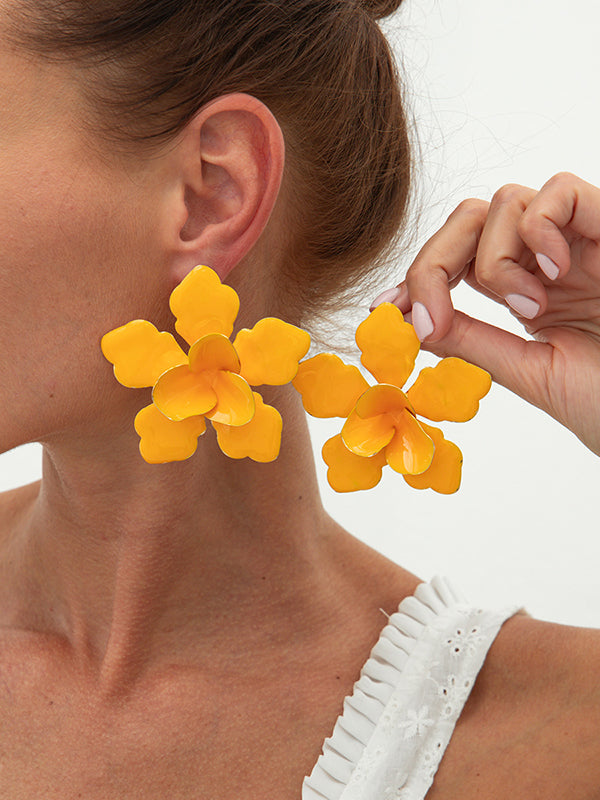 Flower Shape Drop Earrings