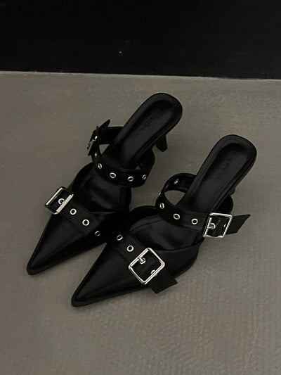 Buckle Pointed-Toe Pumps