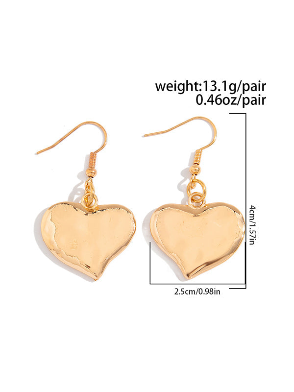 Normcore Chains Geometric Heart Shape Drop Earrings