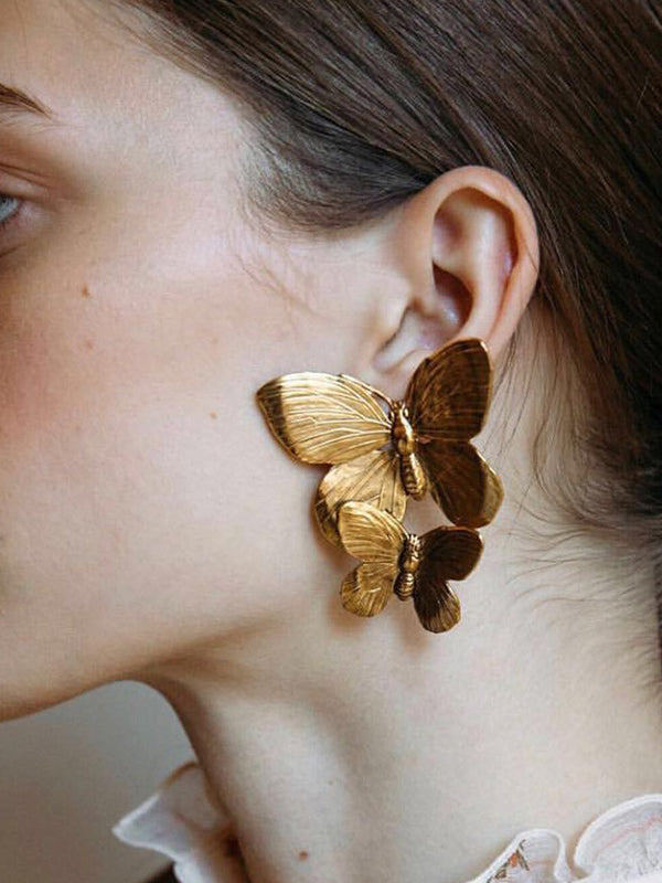 Normcore Butterfly Shape Drop Earrings