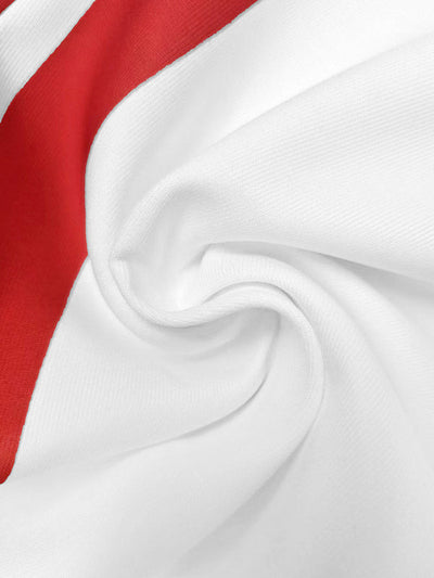 Loose Straight Leg Contrast Color Split-Joint Striped Pants Trousers