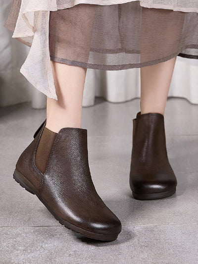 Women Autumn Genuine Leather Ankle Boots