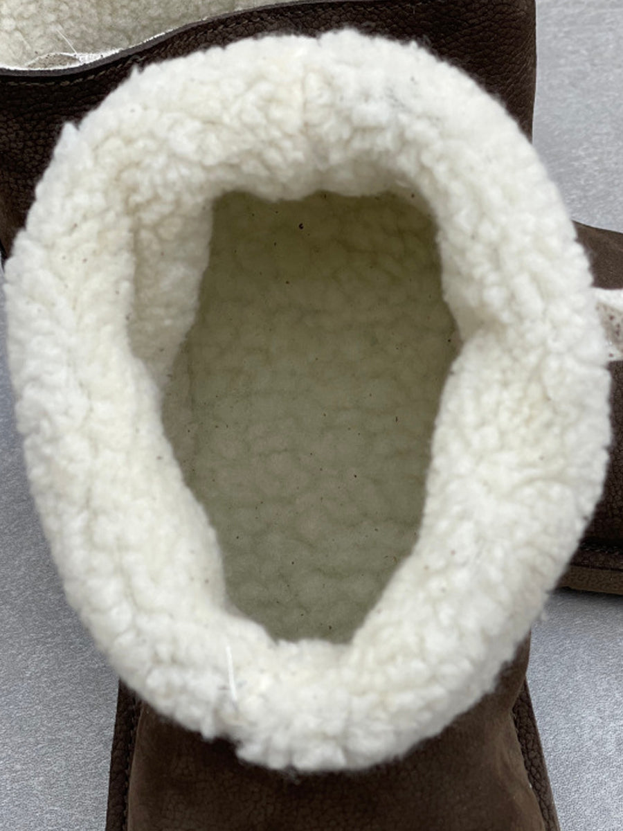 Women Winter Genuine Leather Fleece-lined Snow Boots