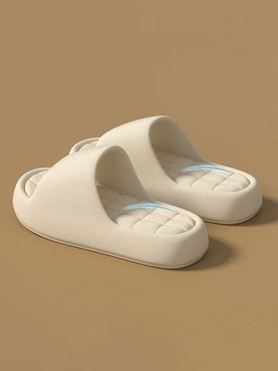 Open Toe Solid Color Platform Shoes Slippers