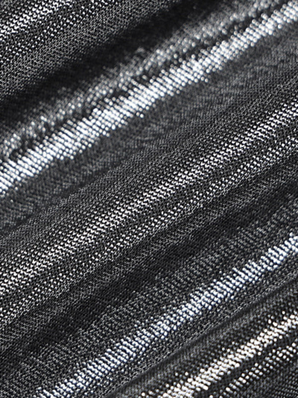 Skinny Asymmetric Shiny Solid Color Split-Joint One-Shoulder Evening Dresses Mini Dresses